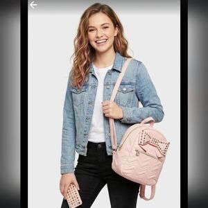 Betsey Johnson studded bow pink backpack